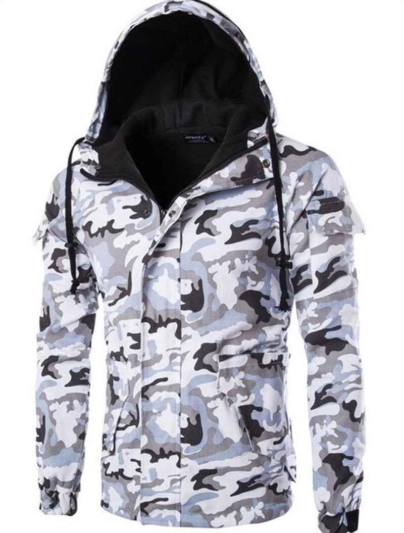 Military Camo Hoodie Jacket – Men's Lightweight British Fashion Outerwear