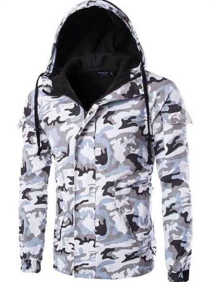 Military Camo Hoodie Jacket – Men's Lightweight British Fashion Outerwear