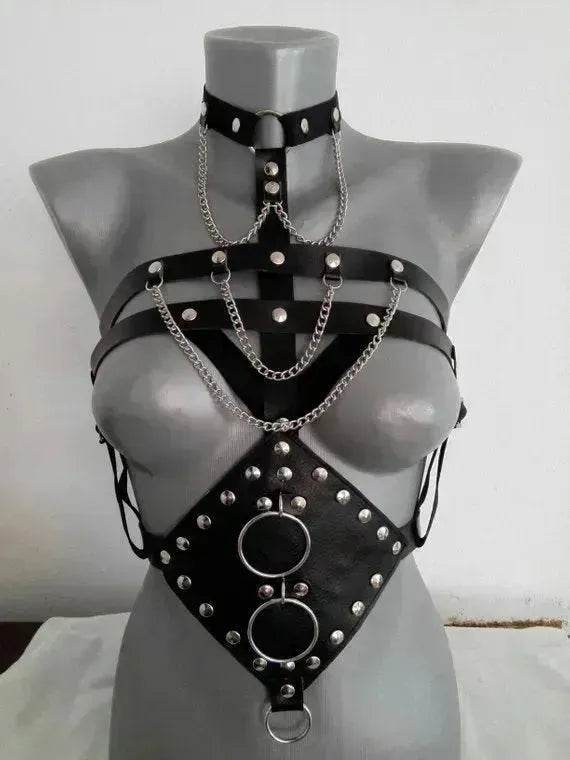 Body Strap Lingerie – PU Leather Bondage Fetish Camisole