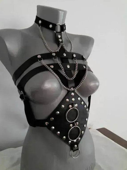 Body Strap Lingerie – PU Leather Bondage Fetish Camisole