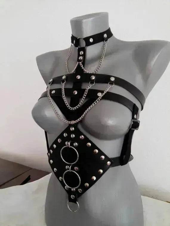Body Strap Lingerie – PU Leather Bondage Fetish Camisole