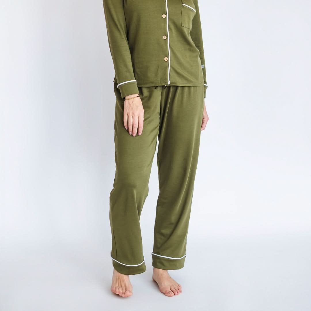 Ladies’ Bamboo Long Sleeve Button-Up Lounge Set | Antique Floral