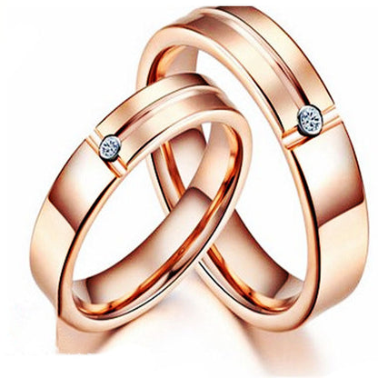 Gold  Slotted Zircon Tungsten Steel Ring