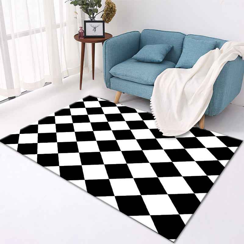 Nordic Living Room Area Rug – Modern Polyester Carpet for Bedroom, Lounge & Home Decor