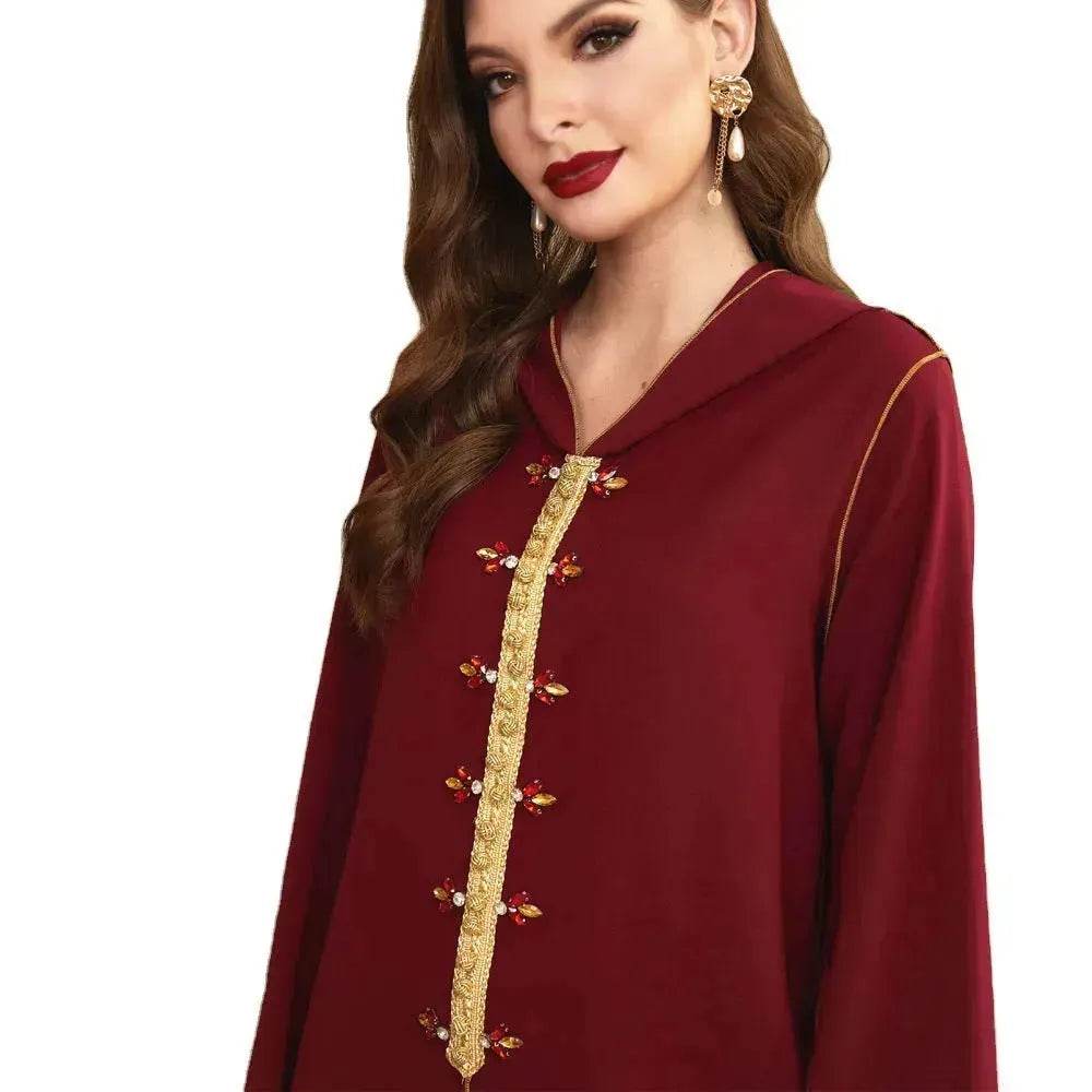 Hand-sewn Diamond Hooded Robe Middle East Dubai Turkey  Kurtas and Kurtis