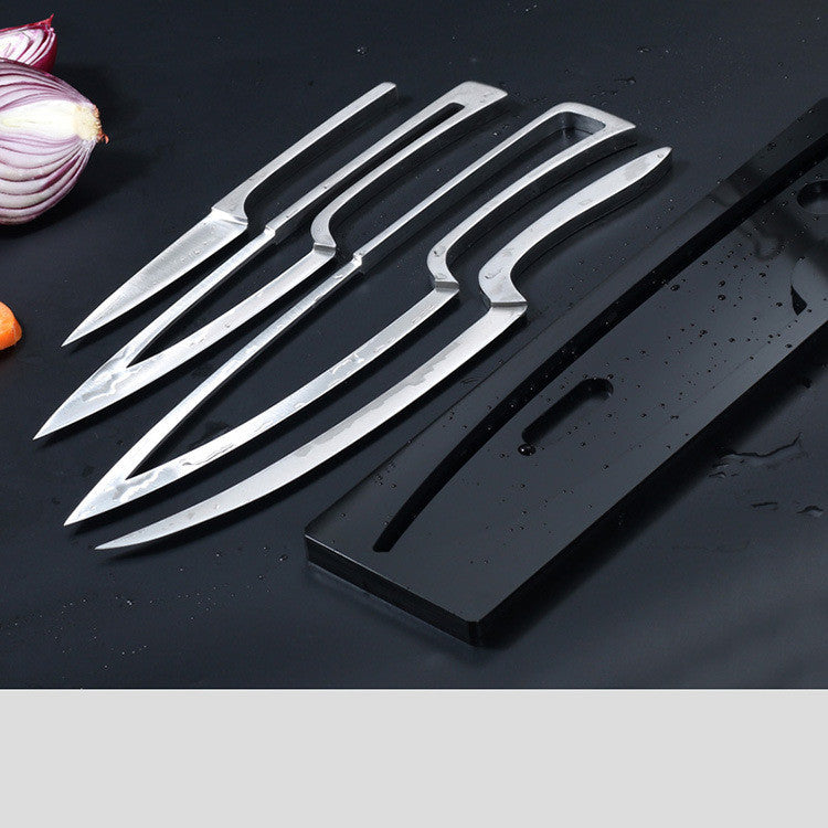 440C Stainless Steel Kitchen Knife Set – Chef, Fruit, Peeling & Slicing Knives with Holder