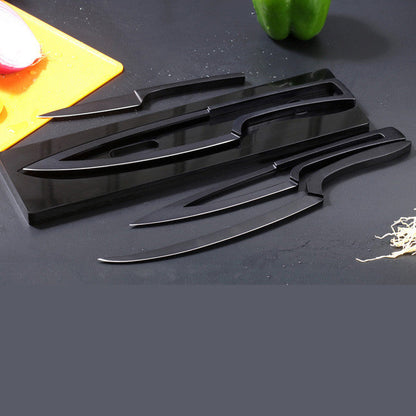 440C Stainless Steel Kitchen Knife Set – Chef, Fruit, Peeling & Slicing Knives with Holder