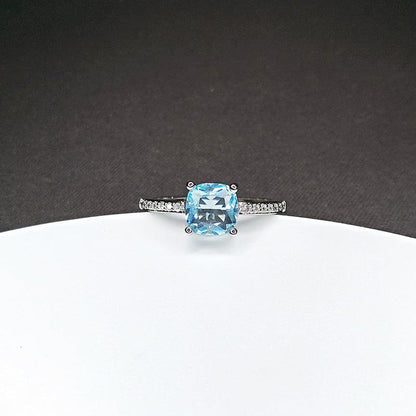 Four Prong Sapphire Moissanite Diamond Ring