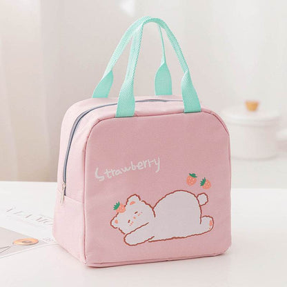 Portable Insulated Cartoon Girls Lunch Bag for Kids
