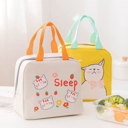 Portable Insulated Cartoon Girls Lunch Bag for Kids