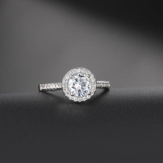 Bague diamant or blanc AAA Zircon