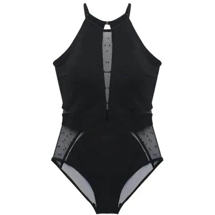 Maillot de bain amincissant ventre, maille noire, une pièce, bikini, maillot de bain charmant, triangle