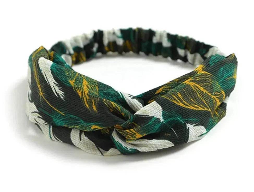 Bandeau croisé à nœud pour femme style rétro, imprimé floral
