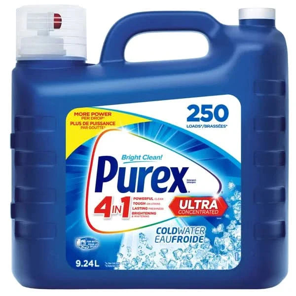Détergent à lessive ultra concentré Purex, formule eau froide (250 brassées)
