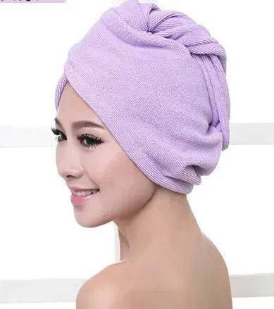 Women's Microfiber Hair Dryer Cap Absorbent Hair Towel.