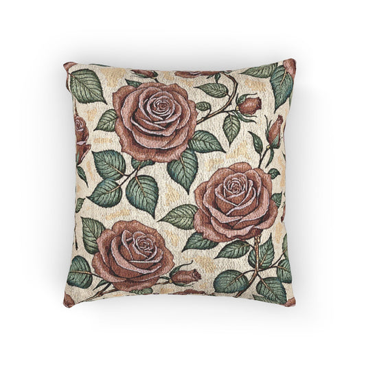 Oreiller tissé tapisserie Rose Vintage | Oreiller décoratif floral, Décoration Cottagecore