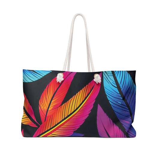 Sac de voyage plumes tropicales colorées | Fourre-tout de voyage vif