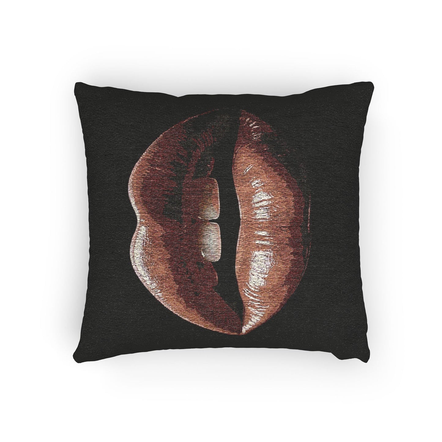 Kiss Design Woven Pillow | Lip Print Accent Pillow