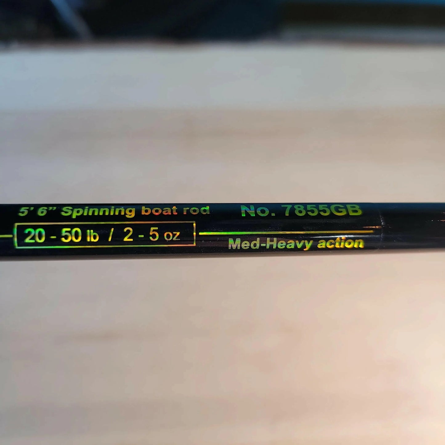 🍁Emery Spartan Gold 5'6" Spinning Boat Rod 20-50lb 2-5oz Lures