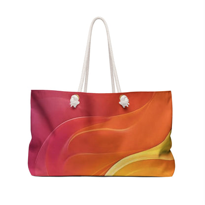 Sunset Abstract Waves Weekender Bag | Colorful Beach Tote