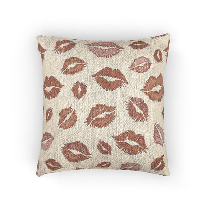 Kiss Pattern Woven Pillow | Decorative Throw Pillow for Home & Outdoor
