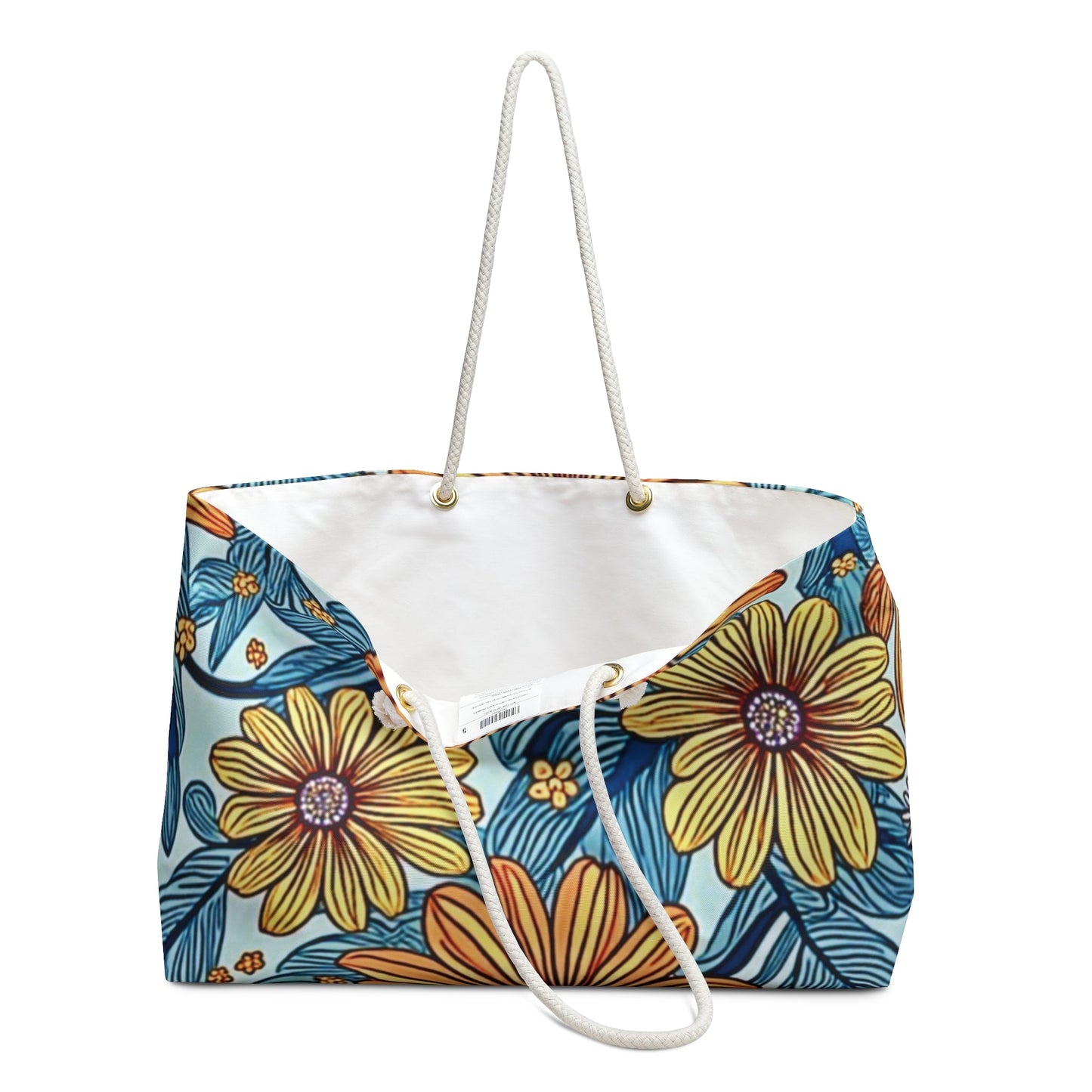 Sac de voyage vintage jaune à fleurs | Sac à langer, de voyage et de sport