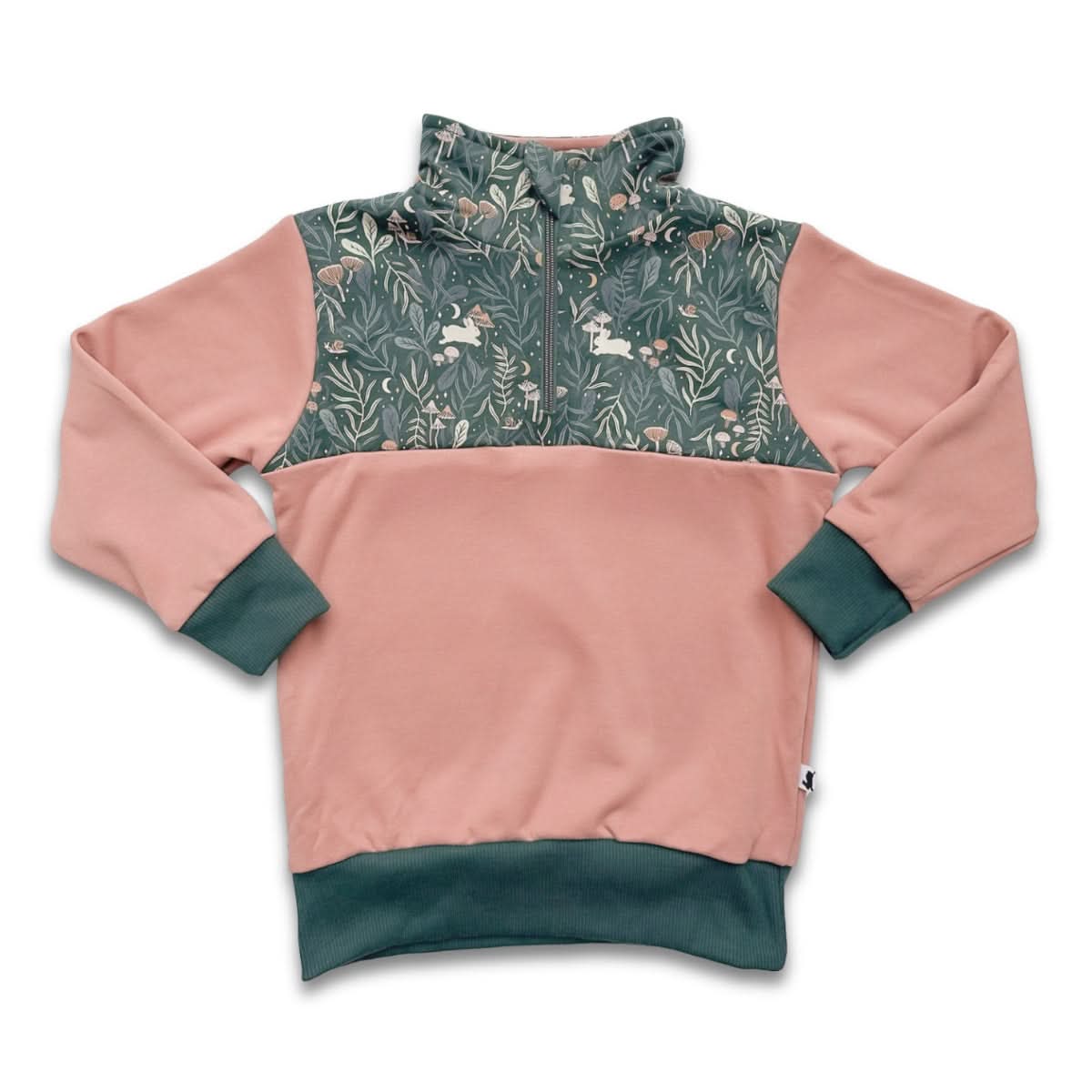 Kids' Bamboo Fleece Half-Zip | Ash With Night Sky