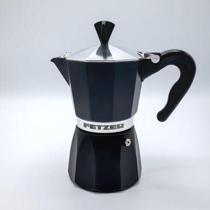 Dolce Vita! Matt Black Moka Pot - Steel Boiler
