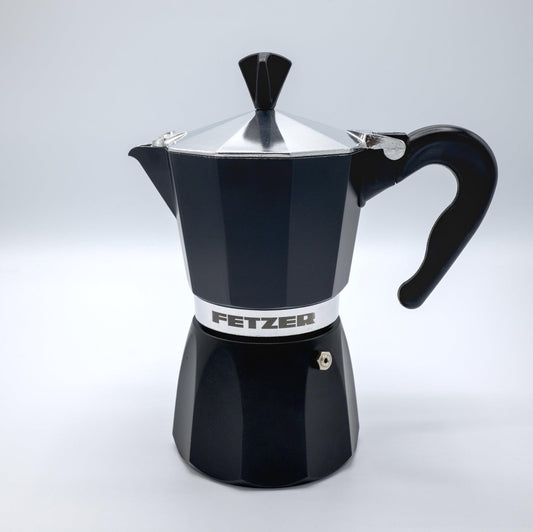 Dolce Vita! Matt Black Moka Pot - Steel Boiler