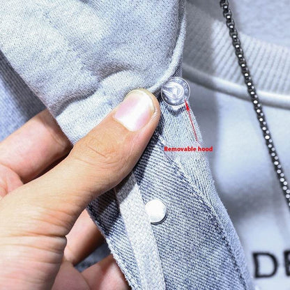 Men's Jacket Detachable Hooded Denim Jacket Men Jeans