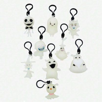 Disney The Nightmare Before Christmas Series 8 Collectible Figural Bag Clip - Glow in the Dark PVC Keychain, Blind Mystery Box - Ideal for Christmas & Halloween Decorations
