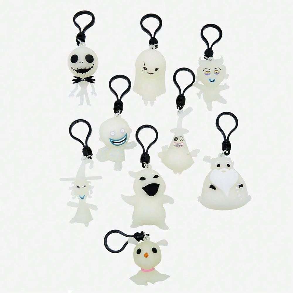 Disney The Nightmare Before Christmas Series 8 Collectible Figural Bag Clip - Glow in the Dark PVC Keychain, Blind Mystery Box - Ideal for Christmas & Halloween Decorations