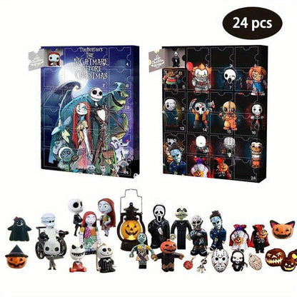 24pcs Disney Tim Burton's The Nightmare Before Christmas Collectible Mini Figures, Random Style Resin Ornaments, Stitch Anime Blind Box, Holiday Themed Character Decor, Ideal For Christmas, Halloween, Thanksgiving, Easter