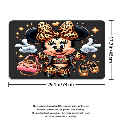 Disney Minnie Mouse Family Bathroom Set: Includes 12 Free Hooks, Shower Curtain, Rug, Toilet Seat Cover, and U-Shaped Mat - Complete Bathroom Accessories Kit for Modern Decor