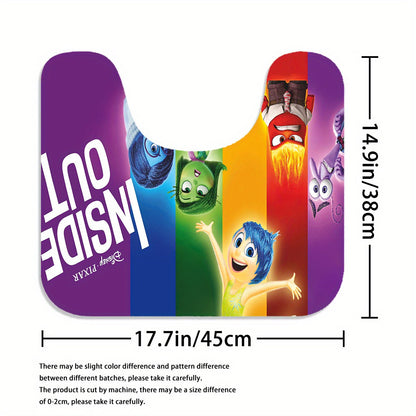 4pcs/1set Disney Brainstorming Team Shower Curtain Set -4-piece Set With 12 Hooks, Waterproof And Non Slip Bath Mat, Toilet Lid, And U-shaped Carpet - Fashionable Bathroom Decoration Set