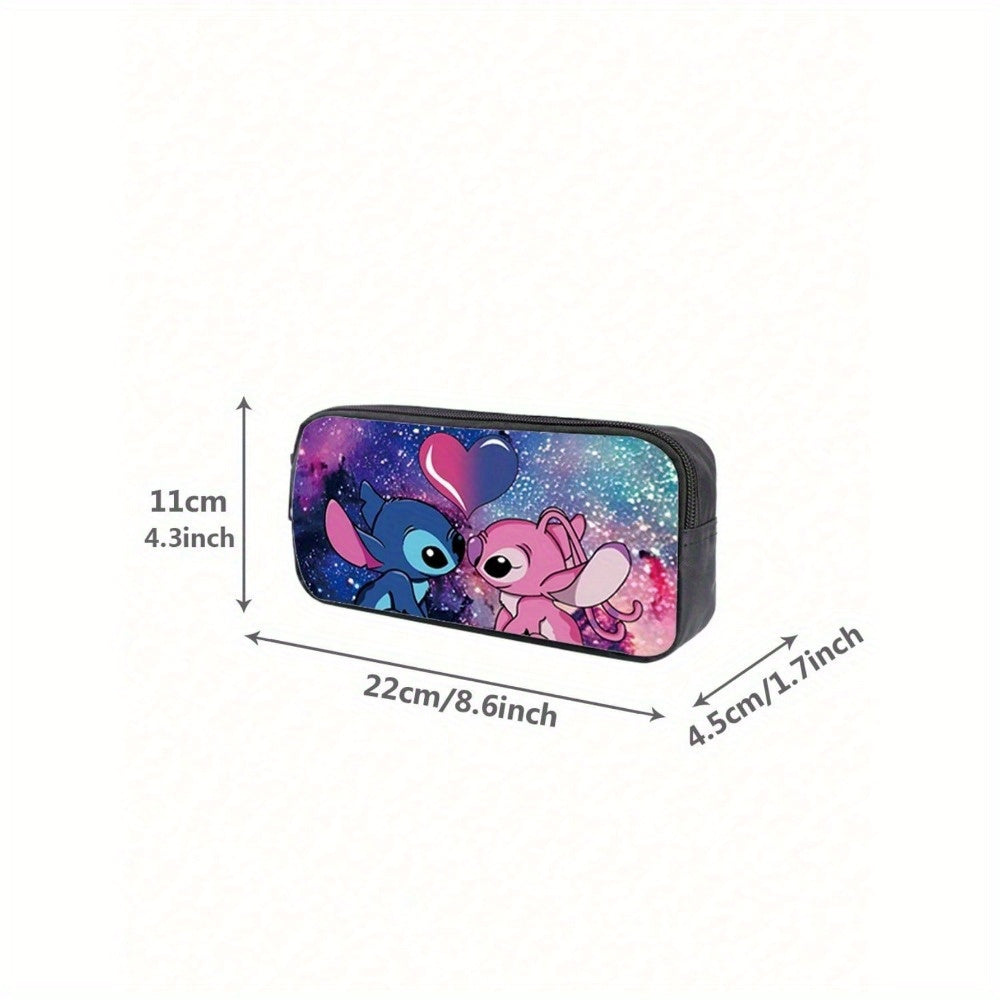 Ensemble de 3 sacs à dos Disney Stitch - Tissu Oxford durable, sac à bandoulière tendance et trousse pour l'école/l'université - Adorable et résistant