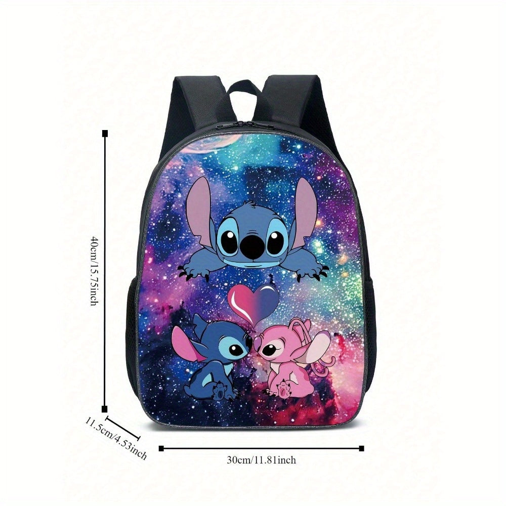 Ensemble de 3 sacs à dos Disney Stitch - Tissu Oxford durable, sac à bandoulière tendance et trousse pour l'école/l'université - Adorable et résistant