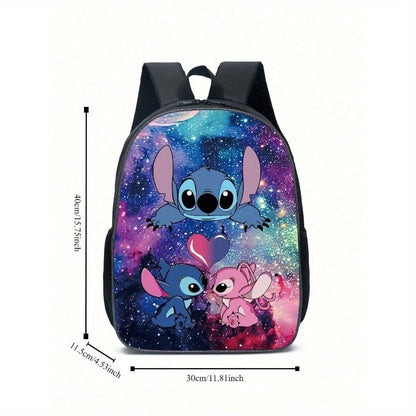 Ensemble de 3 sacs à dos Disney Stitch - Tissu Oxford durable, sac à bandoulière tendance et trousse pour l'école/l'université - Adorable et résistant