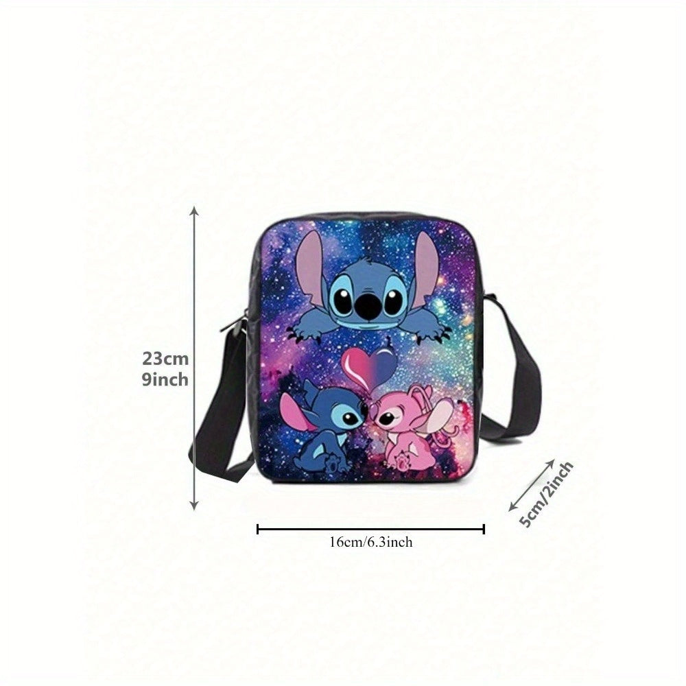 Ensemble de 3 sacs à dos Disney Stitch - Tissu Oxford durable, sac à bandoulière tendance et trousse pour l'école/l'université - Adorable et résistant