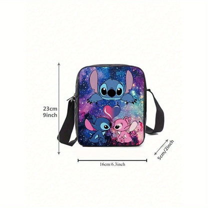 Ensemble de 3 sacs à dos Disney Stitch - Tissu Oxford durable, sac à bandoulière tendance et trousse pour l'école/l'université - Adorable et résistant