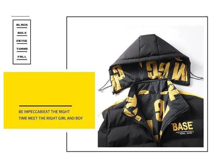 Men’s Winter Puffer Jacket – Thick Cotton-Padded Hooded Coat