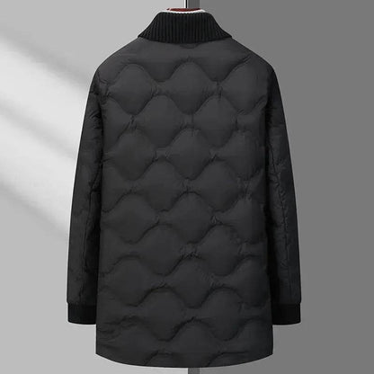 Light Luxury Men's Mid-length Down Jacket Dad Wear Winter jacket