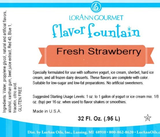 Fresh Strawberry Flavor - 4 oz. - 32 oz. - Ships Free Within Canada on Orders Above CAD $199