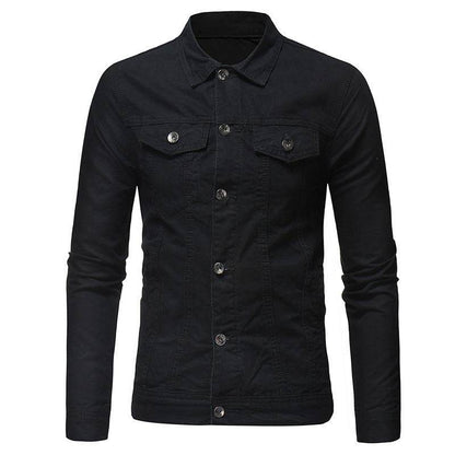 Solid color denim jacket shirt Jeans