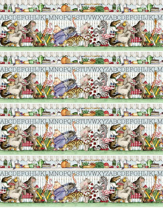 Hungry Animal Alphabet  - Digital Border Print