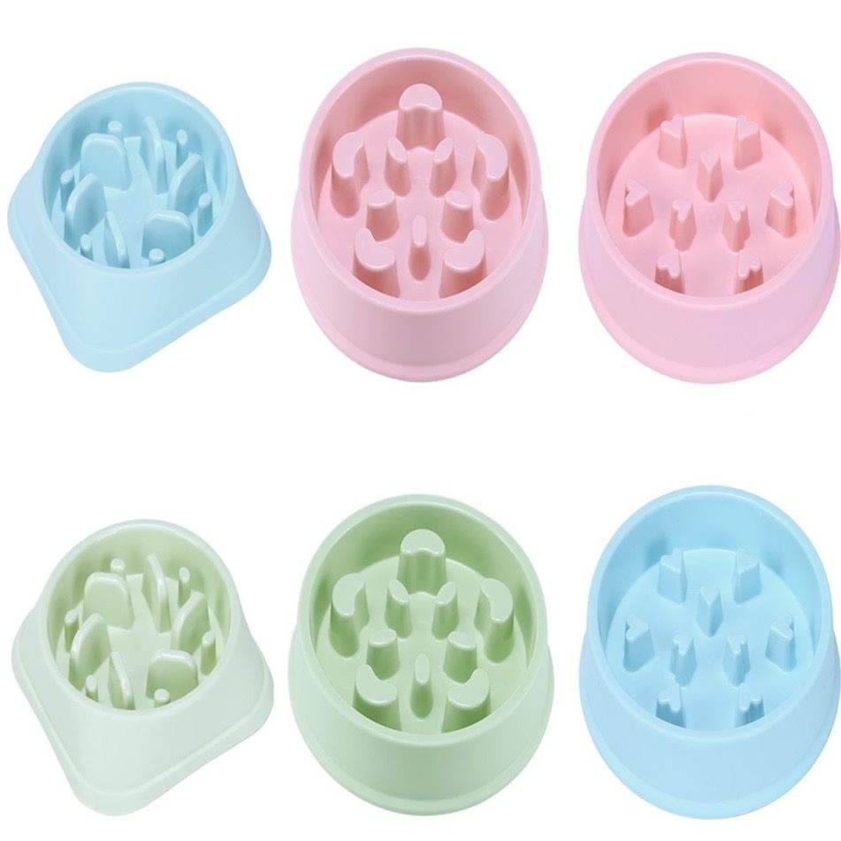 Pet Cat Dog Slow feeder Bowl Anti Choking Slow Feeding Puzzle Feeder