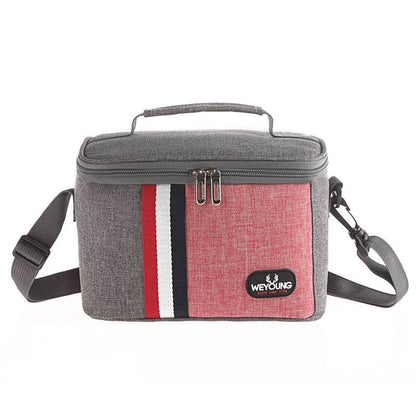 Striped Insulated Lunch Bag – Stylish Portable Tote for Work