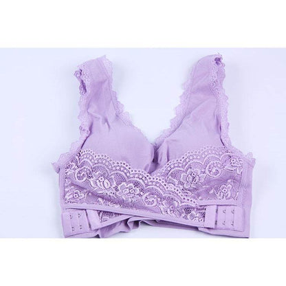 Front Cross Side Buckle Lace Side Non-Wire Sports Fitness Bra women