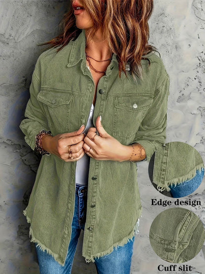 Veste en jean – Style décontracté délavé rétro pour femme