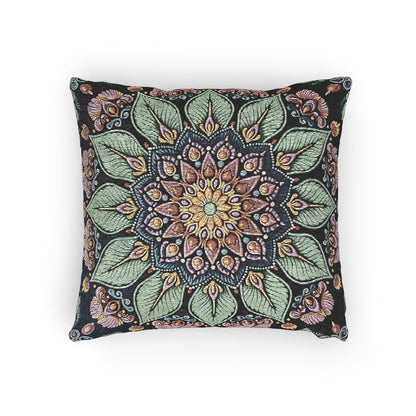 Mandala Floral Mosaic Woven Pillow | Boho Decorative Cushion Cover